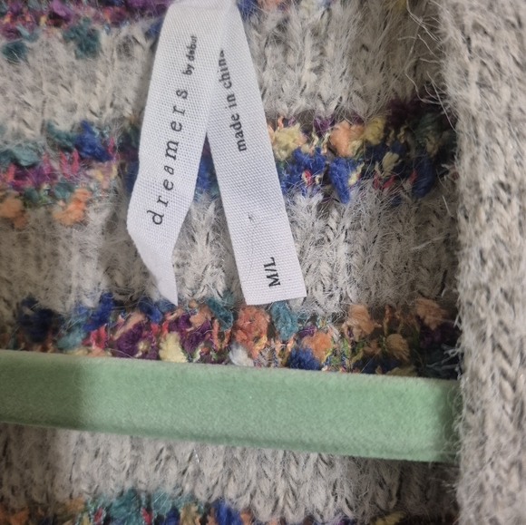 Women's SweaterDreamers by Debut Women's Open Front Rainbow Cardigan M/L - Picture 2 of 7